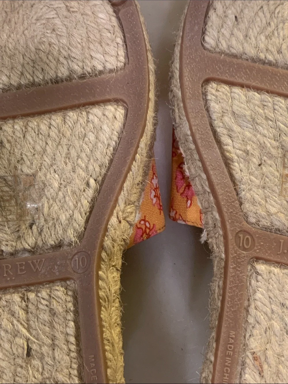 🆕J. CREW Printed Lace-Up d’Orsay Espadrille Sandals in Orange Block Size 10